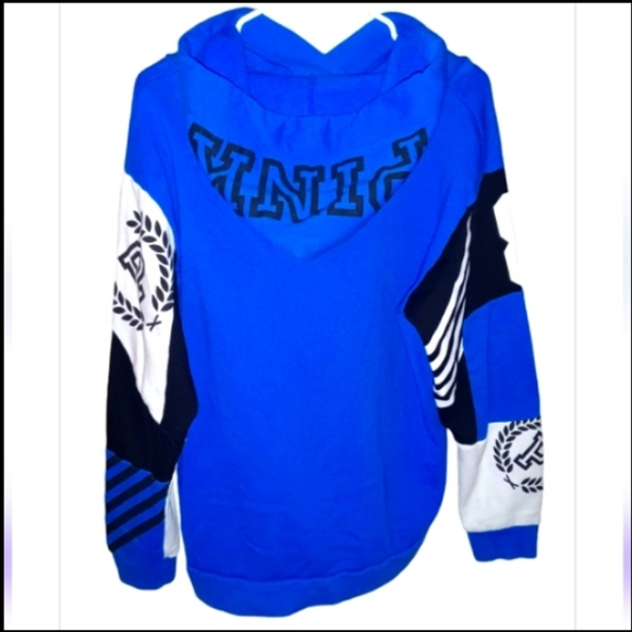 PINK VS Pullover Colorblock 86 Hoodie Royal Blue, Black & White - Picture 5 of 5